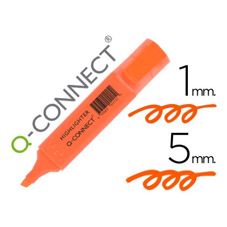 ROTULADOR Q-CONNECT FLUORESCENTE NARANJA PUNTA BISELADA