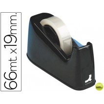 PORTARROLLOS SOBREMESA Q-CONNECT PLASTICO PARA CINTASDE 33 Y 66 MT NEGRO