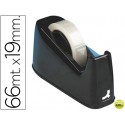 PORTARROLLOS SOBREMESA Q-CONNECT PLASTICO PARA CINTASDE 33 Y 66 MT NEGRO