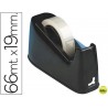 PORTARROLLOS SOBREMESA Q-CONNECT PLASTICO PARA CINTASDE 33 Y 66 MT NEGRO