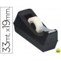 PORTARROLLOS SOBREMESA Q-CONNECT PLASTICO PARA CINTA DE 33 MT NEGRO