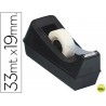 PORTARROLLOS SOBREMESA Q-CONNECT PLASTICO PARA CINTA DE 33 MT NEGRO