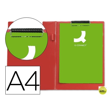 CARPETA Q-CONNECT MINICLIPS PLASTICO DIN A4 ROJA