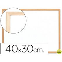 PIZARRA BLANCA Q-CONNECT MELAMINA MARCO DE MADERA 40X30 CM