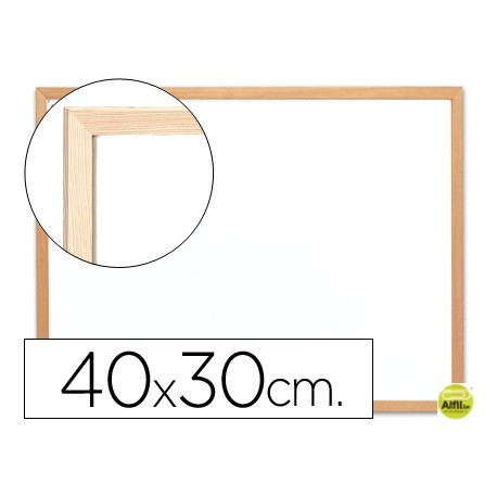 PIZARRA BLANCA Q-CONNECT MELAMINA MARCO DE MADERA 40X30 CM