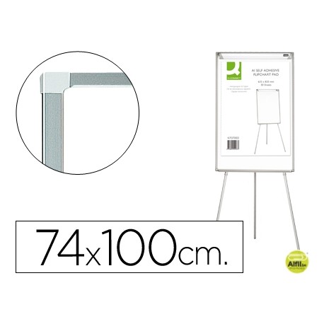 PIZARRA BLANCA Q-CONNECT CON TRIPODE REGULABLE LACADA MAGNETICA MARCO DE ALUMINIO 74X100