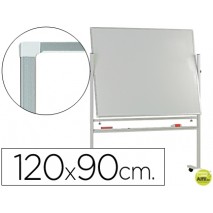 PIZARRA BLANCA Q-CONNECT DOBLE CARA MELAMINA MARCO DE ALUMINIO 120X90 CM GIRATORIA