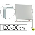 PIZARRA BLANCA Q-CONNECT DOBLE CARA MELAMINA MARCO DE ALUMINIO 120X90 CM GIRATORIA