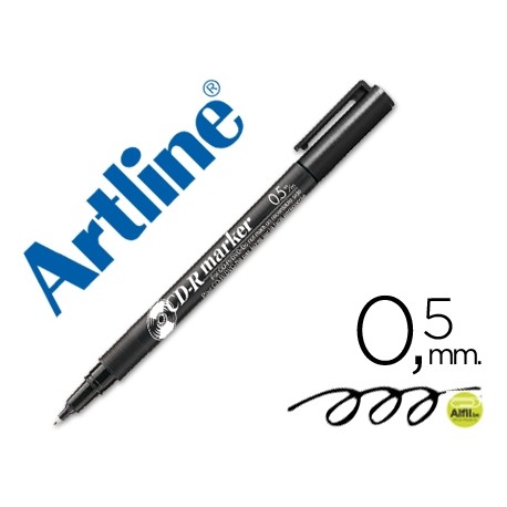 ROTULADOR ARTLINE PARA CD PUNTA DE FIBRA PERMANENTE EK-883 NEGRO -PUNTA REDONDA 0.5 MM