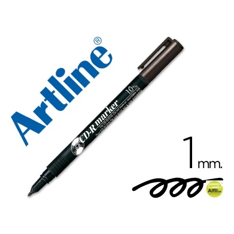 ROTULADOR ARTLINE PARA CD PUNTA DE FIBRA PERMANENTE EK-884 NEGRO -PUNTA REDONDA 1.0 MM