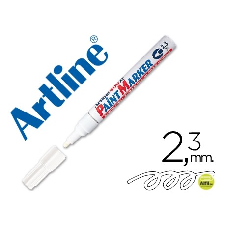ROTULADOR ARTLINE MARCADOR PERMANENTE EK-400 XF BLANCO -PUNTA REDONDA 2.3 MM -METAL CAUCHO Y PLASTIC