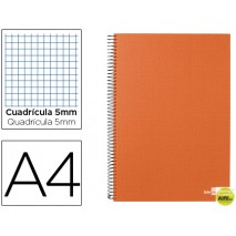 BLOC ESPIRAL LIDERPAPEL A4 MICRO PAPERCOAT TAPA FORRADA 160H 70G CUADRO 5MM 5 BANDAS 4 TALADROS. NAR