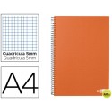 BLOC ESPIRAL LIDERPAPEL A4 MICRO PAPERCOAT TAPA FORRADA 160H 70G CUADRO 5MM 5 BANDAS 4 TALADROS. NAR