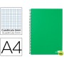 BLOC ESPIRAL LIDERPAPEL A4 MICRO PAPERCOAT TAPA FORRADA 160H 70G CUADRO 5MM 5 BANDAS 4 TALADROS. VER