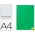 BLOC ESPIRAL LIDERPAPEL A4 MICRO PAPERCOAT TAPA FORRADA 160H 70G CUADRO 5MM 5 BANDAS 4 TALADROS. VER
