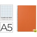 BLOC ESPIRAL LIDERPAPEL A5 MICRO PAPERCOAT TAPA FORRADA 160H 70G CUADRO 5MM 5 BANDAS 6 TALADROS. NAR