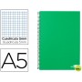 BLOC ESPIRAL LIDERPAPEL A5 MICRO PAPERCOAT TAPA FORRADA 160H 70G CUADRO 5MM 5 BANDAS 6 TALADROS. VER