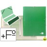 CARPETA CLASIFICADORA LIDERPAPEL 12 DEPARTAMENTOS FOLIO PROLONGADO CARTON FORRADO VERDE CLARO