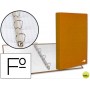 CARPETA DE 4 ANILLAS 25MM MIXTAS LIDERPAPEL FOLIO CARTON FORRADO PAPER COAT NARANJA