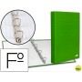 CARPETA DE 4 ANILLAS 25MM MIXTAS LIDERPAPEL FOLIO CARTON FORRADO PAPER COAT VERDE