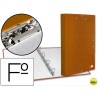 CARPETA DE 4 ANILLAS 25MM REDONDAS LIDERPAPEL FOLIO CARTON FORRADO PAPER COAT NARANJA CON MINICLIP Y