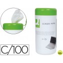 TOALLITAS Q-CONNECT LIMPIADORADE PANTALLAS Y TECLADOS EN BOTE DE 100 UNIDADES