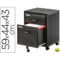ARCHIVADOR MOVIL FAST-PAPERFLOPOLIESTIRENO 2 CAJONES MODULO NEGRO CAJONES NEGRO 58,7X43,7X43,5 CM-1