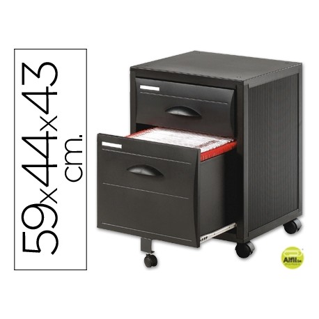 ARCHIVADOR MOVIL FAST-PAPERFLOPOLIESTIRENO 2 CAJONES MODULO NEGRO CAJONES NEGRO 58,7X43,7X43,5 CM-1