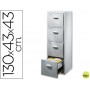 ARCHIVADOR FAST-PAPERFLOW POLIESTIRENO 4 CAJONES PARA CARPETAS COLG. A4 MODULO GRIS CAJONES GRIS 130