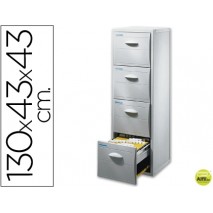 ARCHIVADOR FAST-PAPERFLOW POLIESTIRENO 4 CAJONES PARA CARPETAS COLG. A4 MODULO GRIS CAJONES GRIS 130