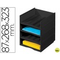ARCHIVADOR FAST-PAPERFLOW BLOQUES SOBREPONIBLES 4 CASILLAS MODULABLES CON ENCIMERA NEGRA