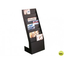 EXPOSITOR FAST-PAPERFLOW DE SUELO 8 ESTANTES NEGRO