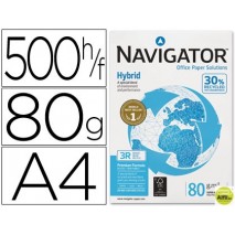 PAPEL FOTOCOPIADORA NAVIGATOR HYBRID PREMIUM DIN A4 80 GRAMOS PAQUETE DE 500 HOJAS