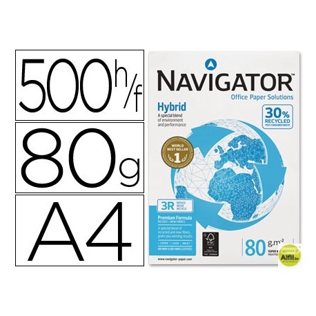 PAPEL FOTOCOPIADORA NAVIGATOR HYBRID PREMIUM DIN A4 80 GRAMOS PAQUETE DE 500 HOJAS