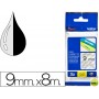 CINTA BROTHER TZE-121 TRANSPARENTE-NEGRO 9MM LONGITUD 8 MT