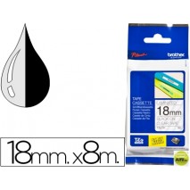 CINTA BROTHER TZE-141 TRANSPARENTE-NEGRO 18MM LONGITUD 8 MT
