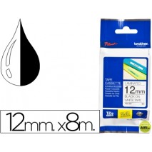 CINTA BROTHER TZE-231 BLANCO-NEGRO 12MM LONGITUD 8 MT