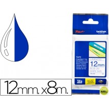 CINTA BROTHER TZE-233 BLANCO-AZUL 12MM LONGITUD 8 MT