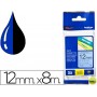 CINTA BROTHER TZE-531 AZUL-NEGRO 12MM LONGITUD 8 MT