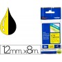 CINTA BROTHER TZE-631 AMARILLO-NEGRO 12MM LONGITUD 8 MT
