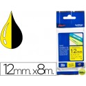 CINTA BROTHER TZE-631 AMARILLO-NEGRO 12MM LONGITUD 8 MT