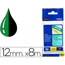 CINTA BROTHER TZE-731 VERDE-NEGRO 12MM LONGITUD 8 MT