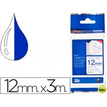 CINTA BROTHER TZE-FA3 TEXTIL AZUL BLANCO 12MM LONGITUD 3 MT