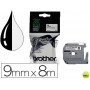 CINTA BROTHER MK-221 BLANCO-NEGRO 9MM LONGITUD 8 MT
