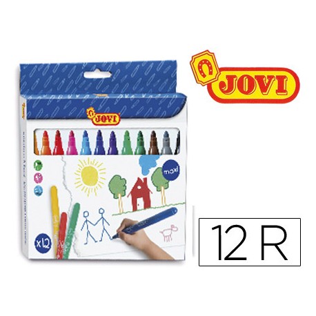 ROTULADOR JOVI MAXI 13 MM CAJADE 12 ROTULADORES SURTIDOS