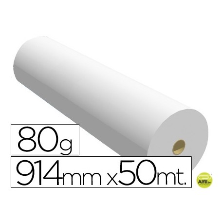 PAPEL REPROGRAFIA -PARA PLOTTER PLUS -BOBINA 914X50 M. 80 GRS. PARAIMPRESION INK-JET MONOCROMO