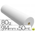 PAPEL REPROGRAFIA -PARA PLOTTER PLUS -BOBINA 914X50 M. 80 GRS. PARAIMPRESION INK-JET MONOCROMO
