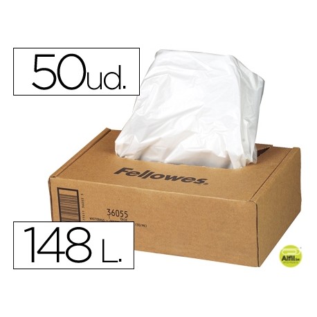 BOLSA DE RESIDUOS FELLOWES PARA DESTRUCTORA DE DOCUMENTOSCAJA CON 50 UND. PARA PS380 380CC/420/420CC