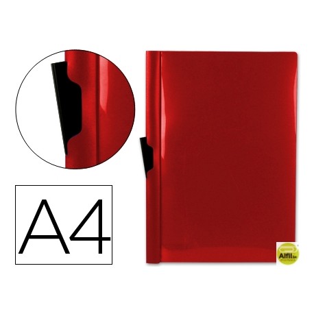 CARPETA BEAUTONE DOSSIER PINZA LATERAL 45320 POLIPROPILENO DIN A4 ROJO -60 HOJAS -PINZA DESLIZANTE
