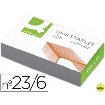 GRAPAS Q-CONNECT NÌ 23/6 -COBREADAS -CAJA DE 1000